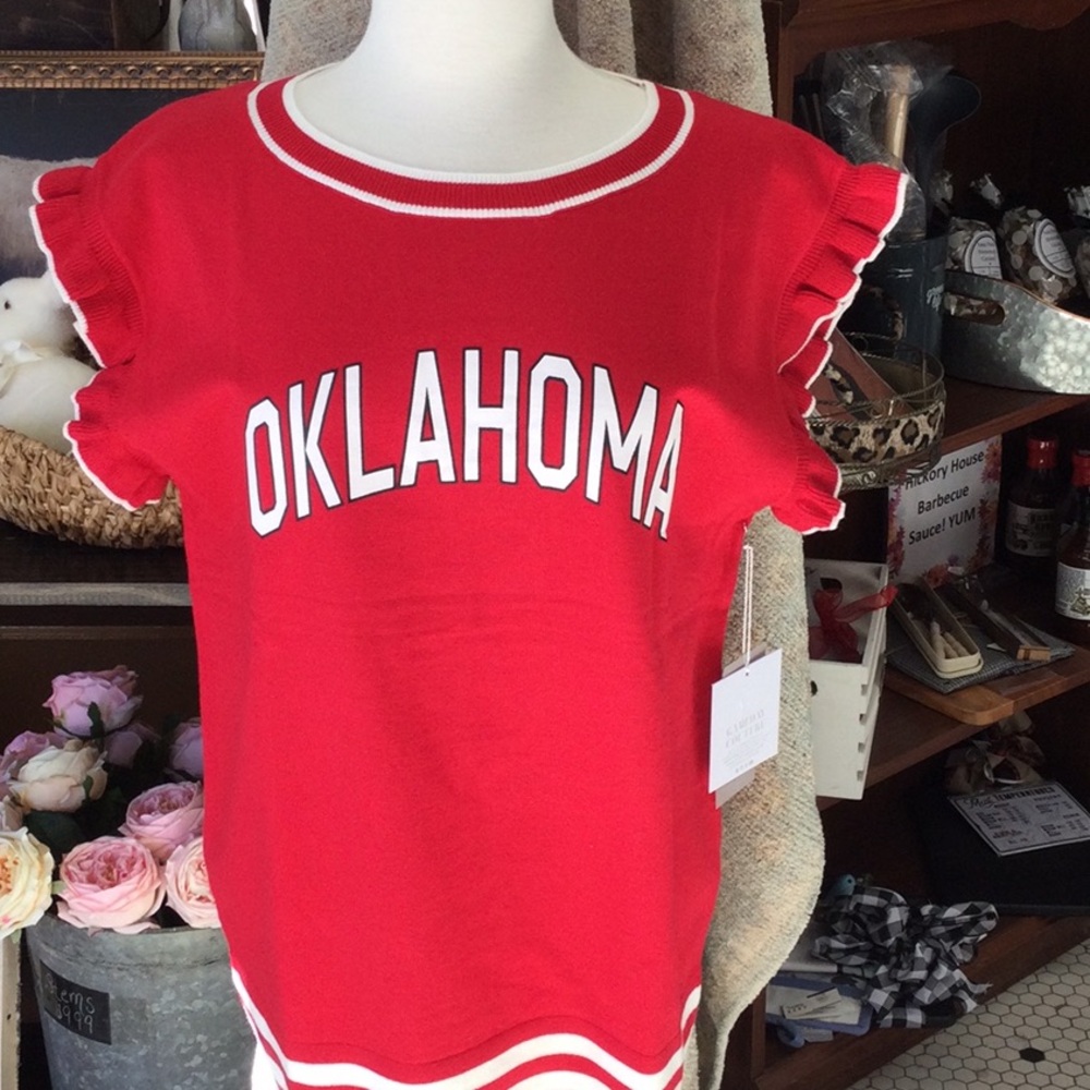 Oklahoma Red Crewneck Sweater Top